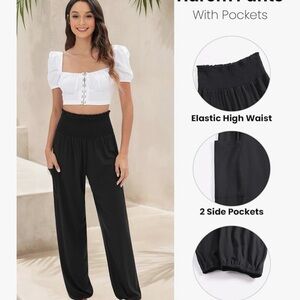 Black Harem Pants with Pockets